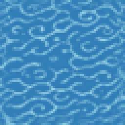 Animated seamless pixel art water tile, made with SpriteLab