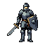an armored knight with a longsword