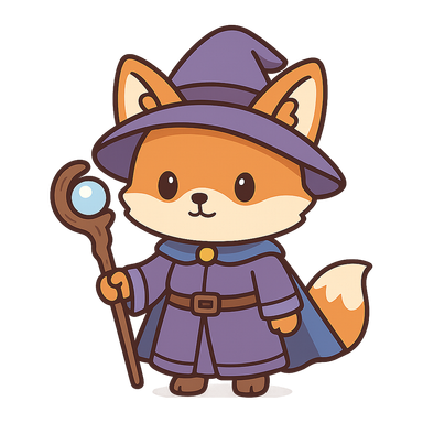 a cute fox mage