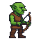 a goblin archer with a bow, side view