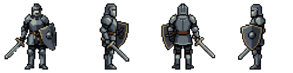 Knight seen from four directions